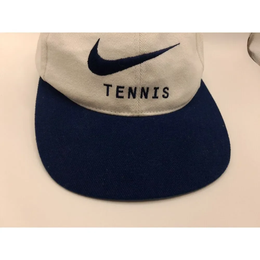 Nike Tennis Snapback White & Blue Hat 90s Preppy Sport